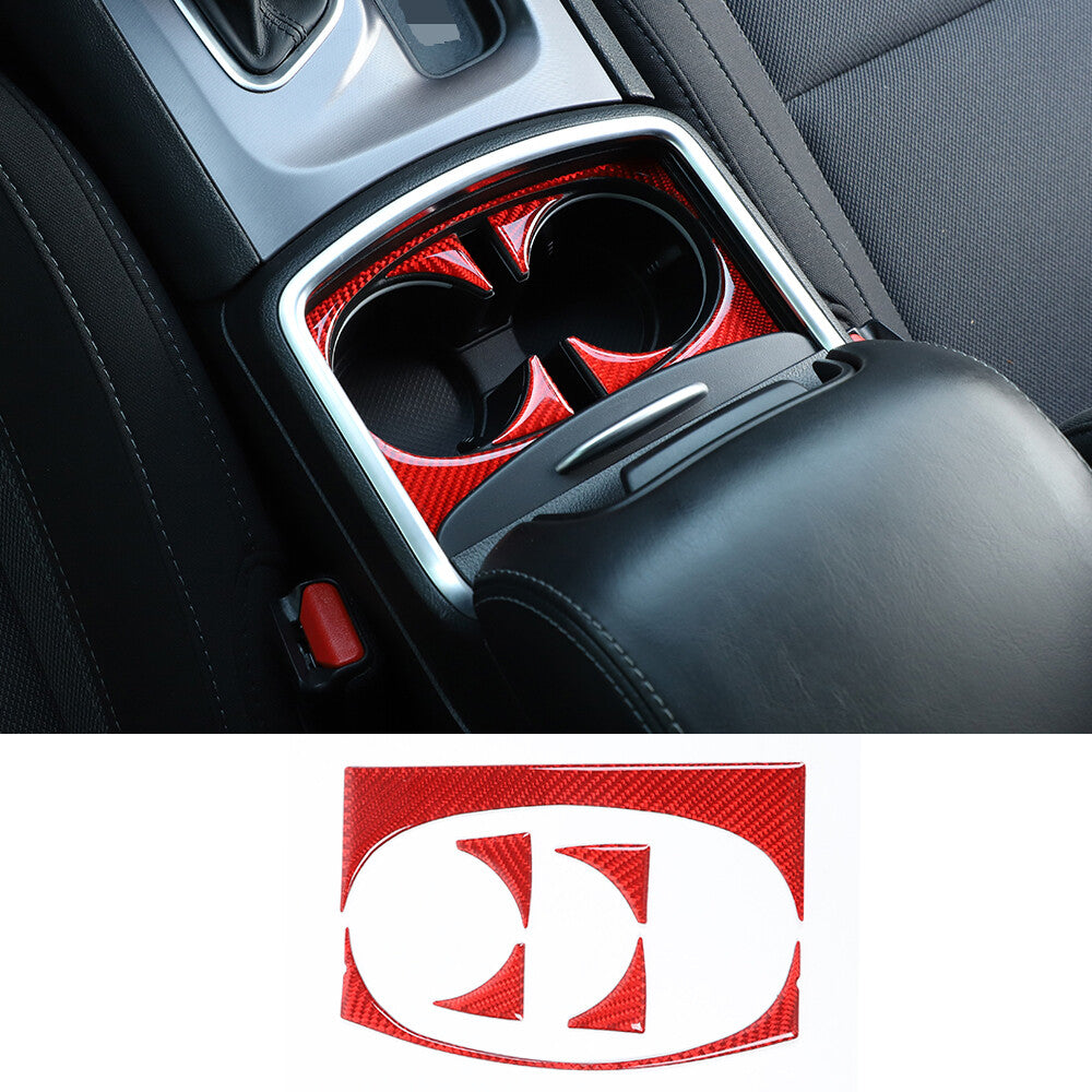 6¡Á Red Carbon Fiber Water Cup Holder Decorative Trim for Dodge Charger 2015-2022