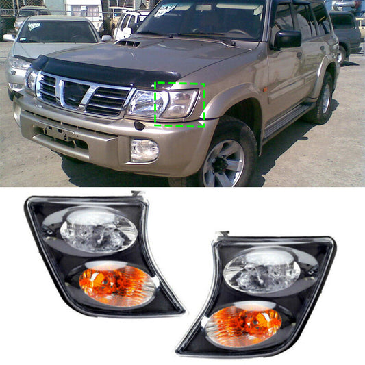 Pair Corner Light turn signal Black for Nissan Patrol PATROL Y61 1998 1999-2003