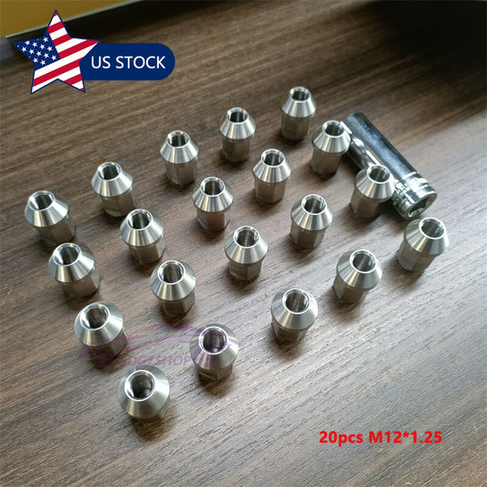 20pcs M121.25 Stainless Steel Wheel Nuts Lug Nut Universal Hex 19mm Length 35mm