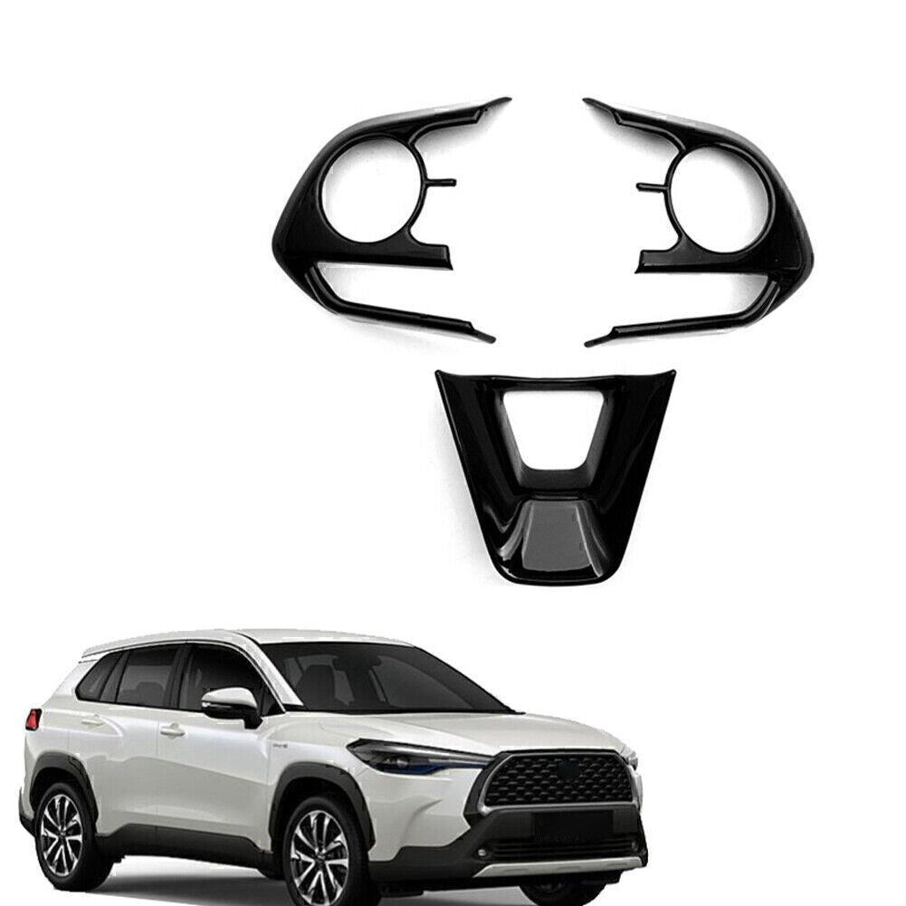 Lenkradrahmenabdeckung Zierleiste Schwarz gl?nzend f¨¹r for Toyota for Corolla 3St 19-24