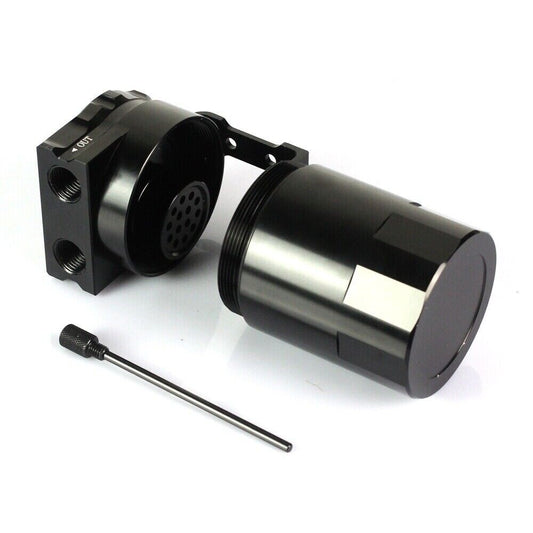Black universal aluminum oil tank kit, reservoir, confusion tank, breather filter