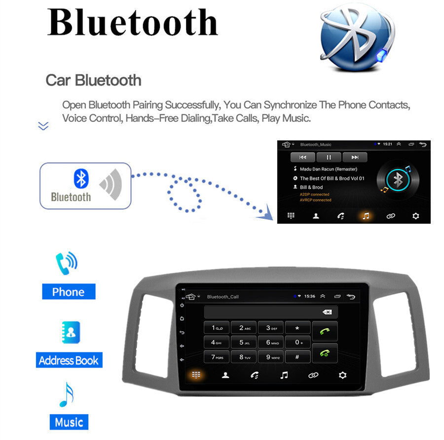 10.1 Android 11 Stereo Radio GPS Wifi Player for Jeep for Grand Cherokee 2004-2007