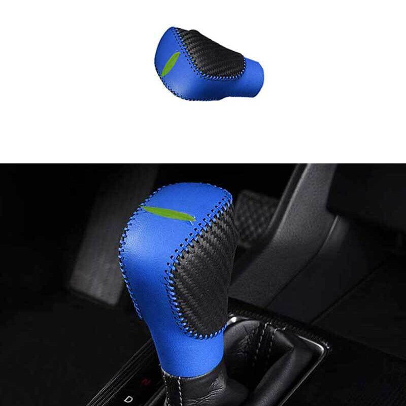 for Honda for Civic 2022-2023 Blue Leather Gear Shift Knob Shifter Lever Cover Cover