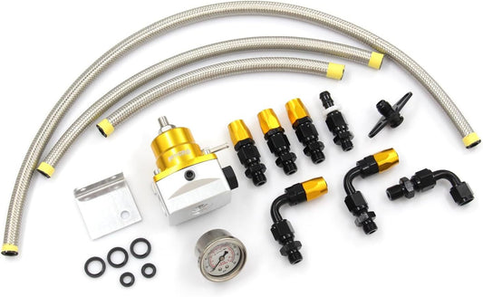 Adjustable universal EFI fuel pressure regulator 0-100psi fuel pressure gauge