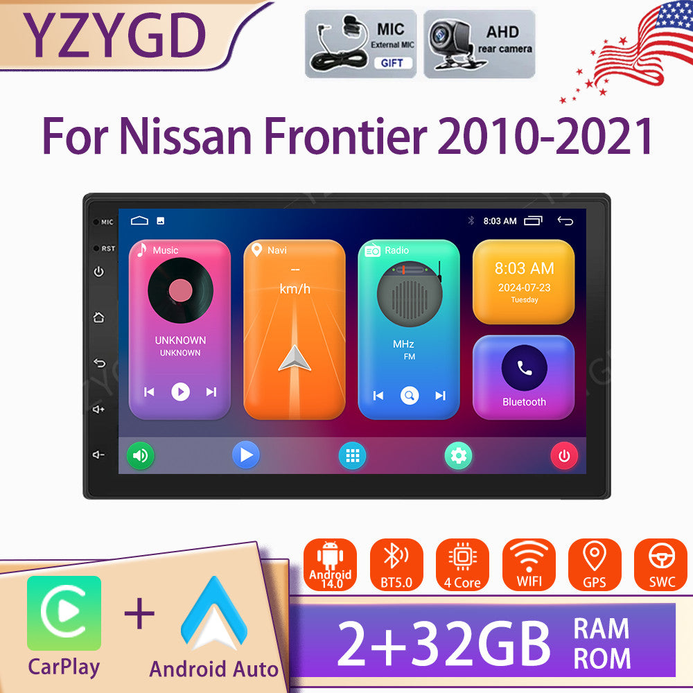 for Nissan Frontier 2010-2021 Car Radio Carplay Android GPS Stereo Player Screen