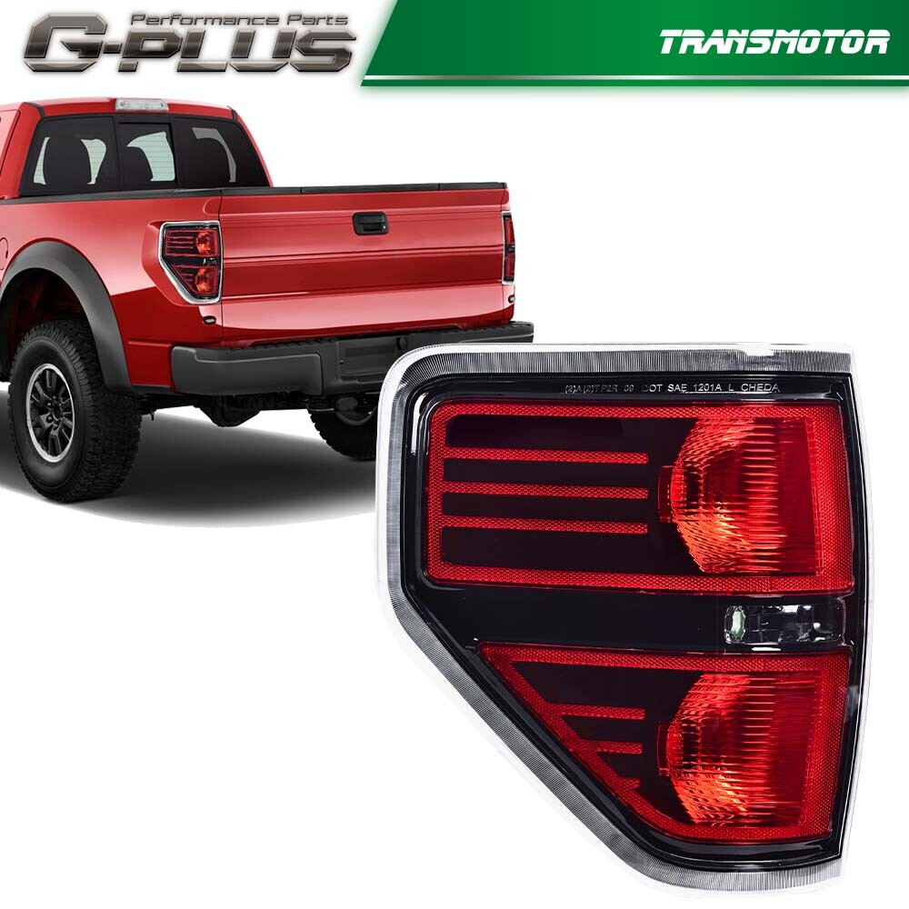 Rear taillights and brake lights on the left drive side, suitable for 2009-2014 for Ford F-150 pickups.