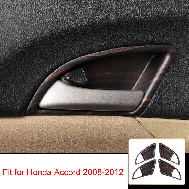 for Honda Accord 2008-2012 Matte Wood ABS Inner Door Handle Bowl Cup Cover Trims