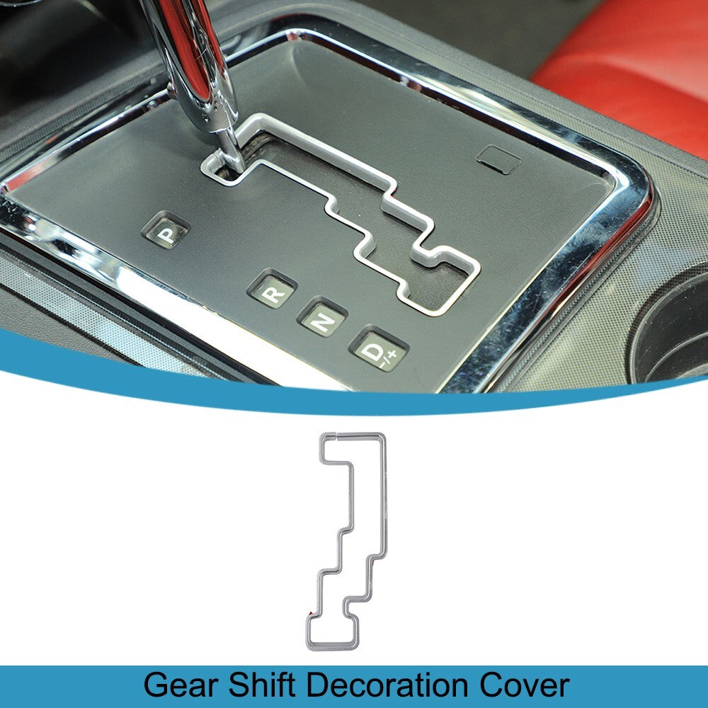 Silver Gear Shifter Panel Cover Trim Ring Sticker for Dodge for Challenger 2009-2014
