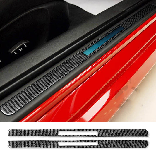 Carbon Fiber Door Sill Scuff Guard Plate Panel Trim for Infiniti G37 Sedan 07-13
