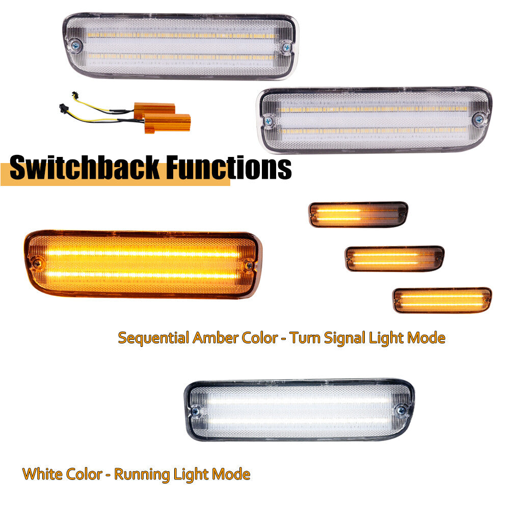 Suitable for 95-00 for Toyota Tacoma transparent front bumper switch with LED signal position lights