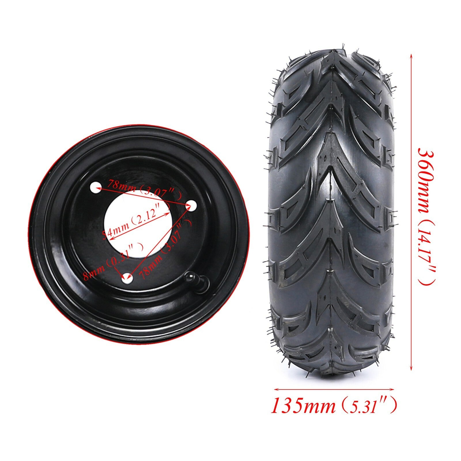 145x70-6 145/70-6 Wheels 70/90 110cc Taodao 4-wheel all-terrain vehicle go-kart 4-wheel vehicle