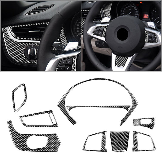 LHD Carbon Fiber Black Interior Steering Wheel Cover Trim for BMW Z4 E89 2009-16