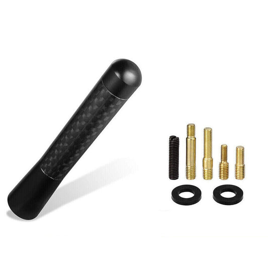 3inches Car Antenna Carbon Fiber Radio FM/AM Antena Black Kit Universal