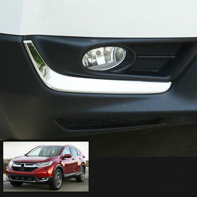 Front Fog Lamp Light Lower Cover Eyelid Trim Chrome for Honda CR-V CRV 2017-2019
