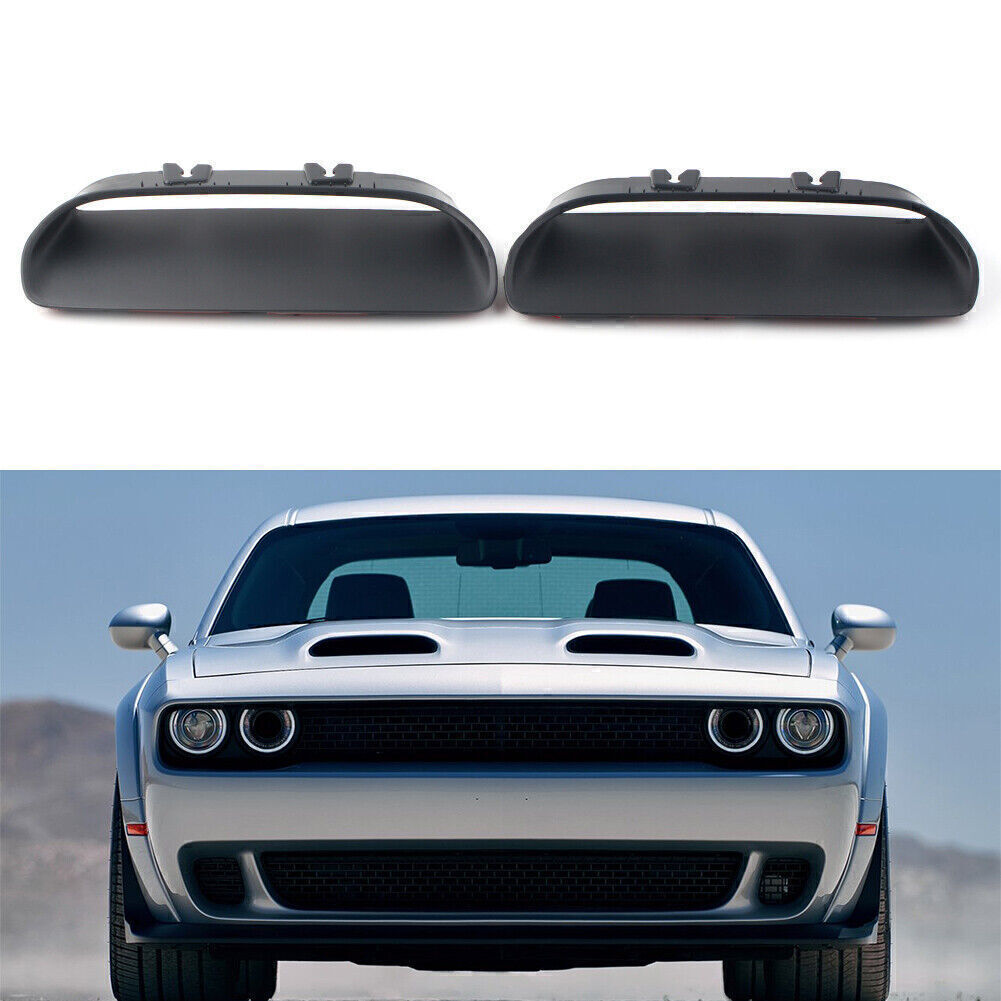 for Dodge for Challenger Redeye 2019 2020 Hood Bezels Left and Right Trim Black 2pcs