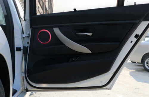 Red Aluminum Inner Door Horn Frame Cover Trim for BMW 3 4 Series GT 2013-2019