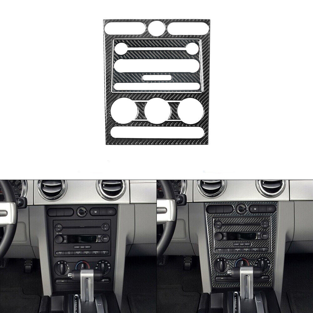 4x Carbon Fiber Center Control Panel Cover Trim Sticker for Ford for Mustang 2005-09