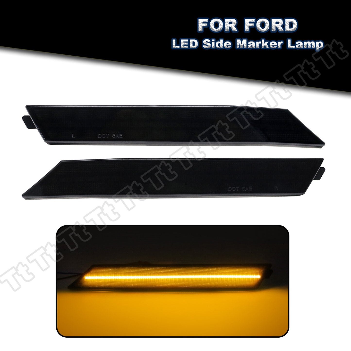 Suitable for 06-09 for Ford Fusion for Mercury Milan front LED side marker lights smoked lens