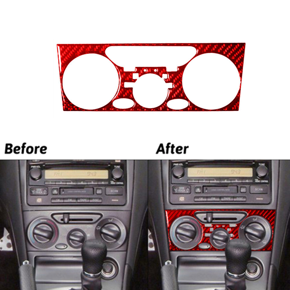 Red Carbon Fiber Center Climate Control Panel Trim for Toyota Celica 2001-2005