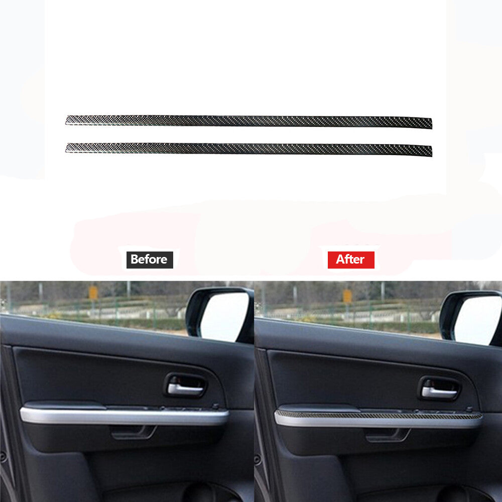 2Pcs Carbon Fiber Front Door Decorative Strip Cover Trim for Suzuki Grand Vitara