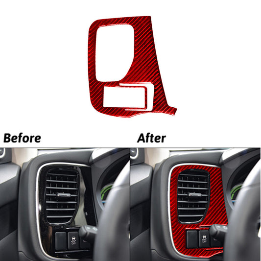 Red Carbon Fiber Driver Side Air Vent Trim for Mitsubishi Outlander 2014-2016