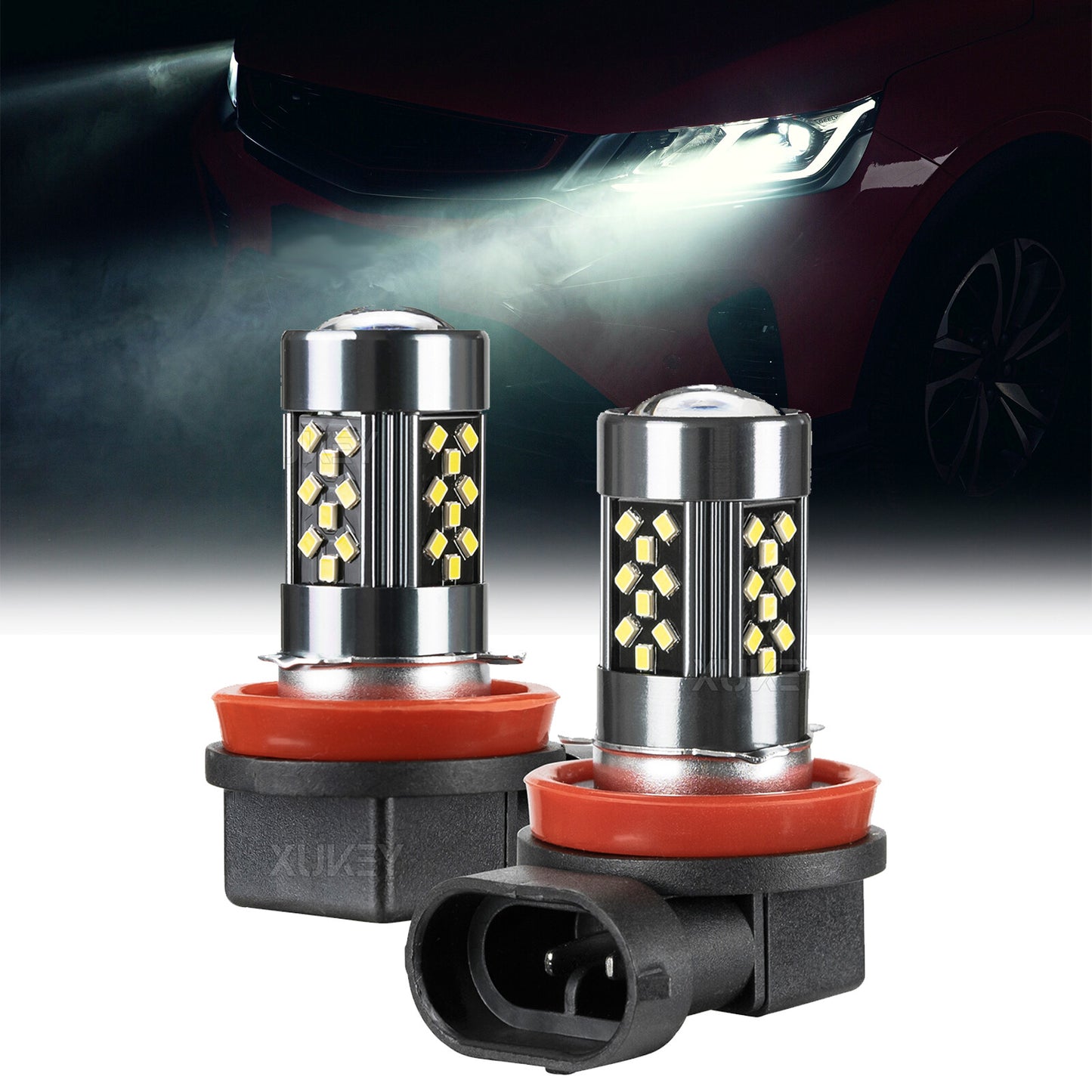2PCS H11 H8 H9 LED Headlight Bulbs 6000K Xenon White Super Bright Fog Light