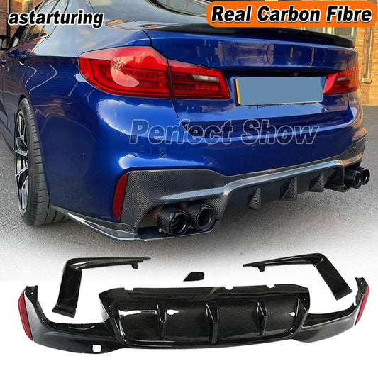 Fit for BMW G30 G38 M-SPORT 2018-22 REAL CARBON Rear Bumper Diffuser Spoiler Lip