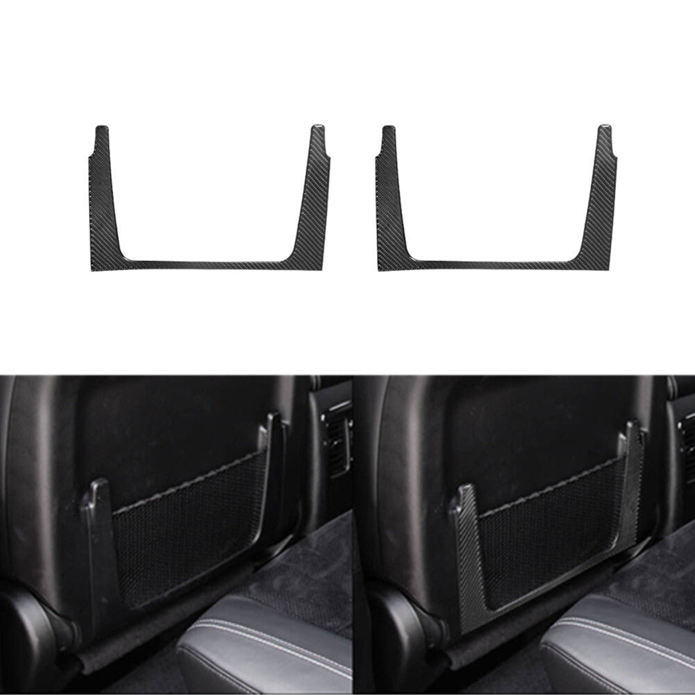 2pcs Carbon Fiber Rear for Seat Storage Side Frame Trim for Dodge Durango 2014-2020