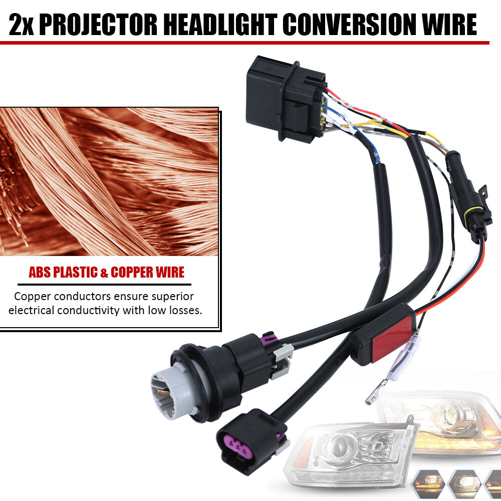 Wiring Adapter Stock to AlphaRex Headlight Converter for 13-18 for Ram 1500 - 810003