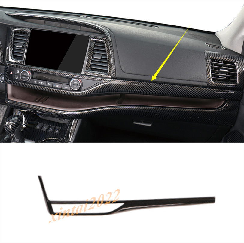 Carbon Fiber Navigation Decor Strip Cover Trim For 2014-2019 for Toyota Highlander