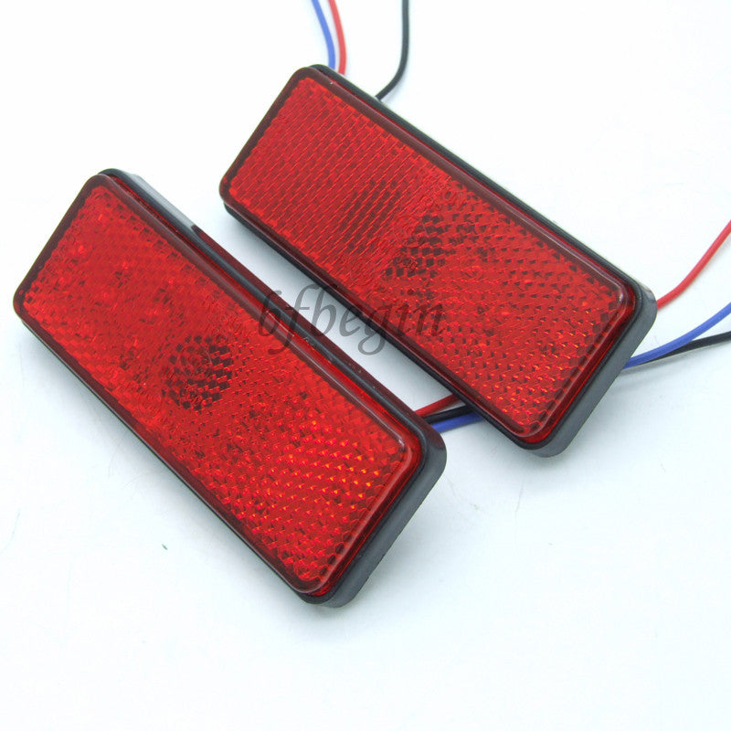 2 Red 24 LED Reflector Taillights, Brake Stop Marker Lights, All-Terrain Vehicles, Cars, Trucks, Trailers