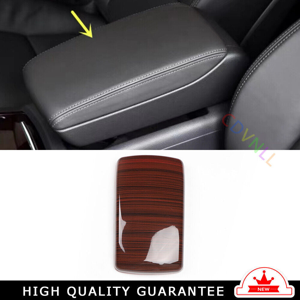 Car Middle Console Armrest Box Cover Trim 1 Fit for Audi A6L 2005-2011 Red Wood