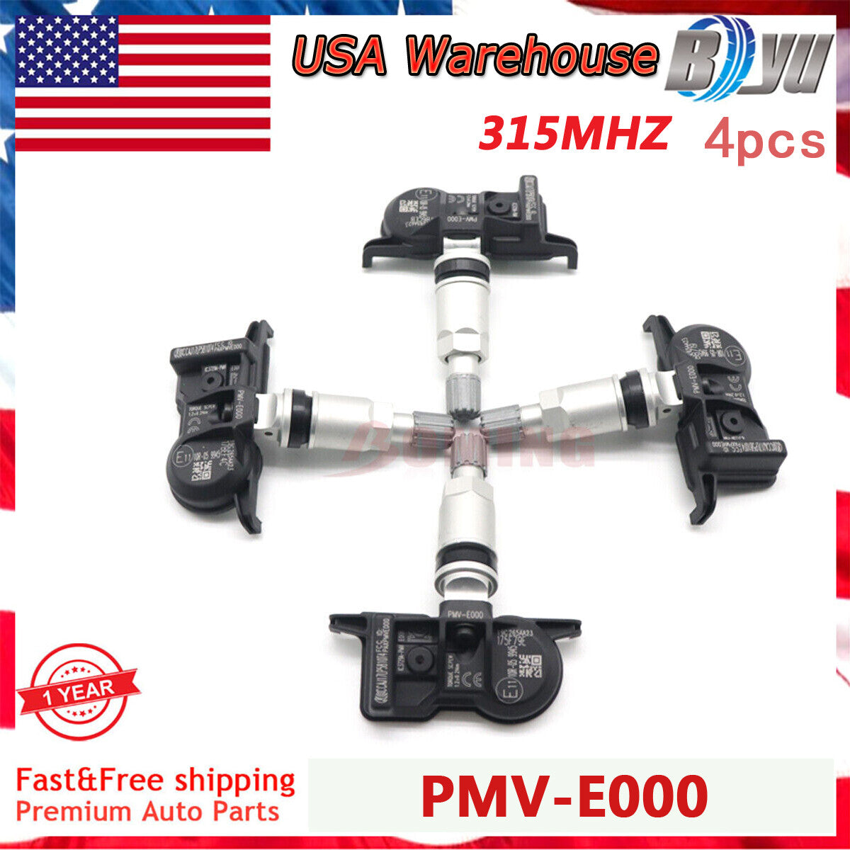 (4) PMV-E000 TPMS for Toyota Tacoma for Camry 4Runner for Lexus for ES RX Series 315MHz