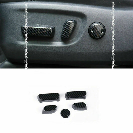 for Toyota Prado FJ150 2010-2021 Carbon Fiber for Seat Adjustment Button Trim Covers