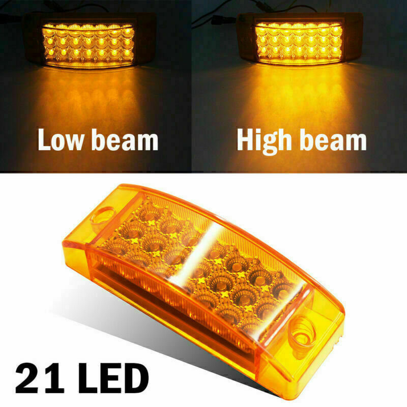 20x Red Amber 21 LED Side Marker Clearance Tail Lights Trailer Truck Camper 12V