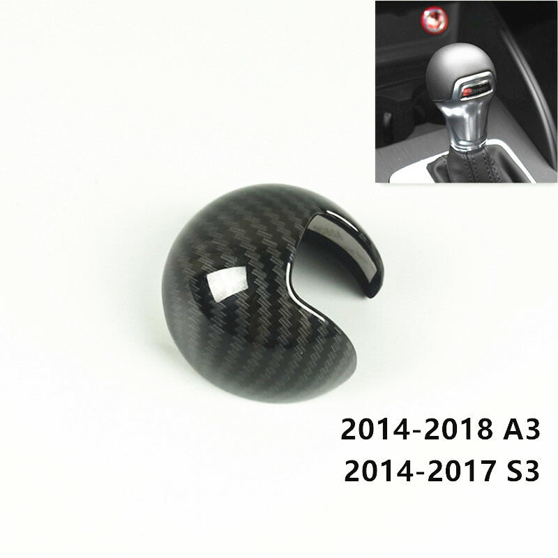 Carbon fiber style gear shift knife protective cover for Audi A3 8V S3 2014-18