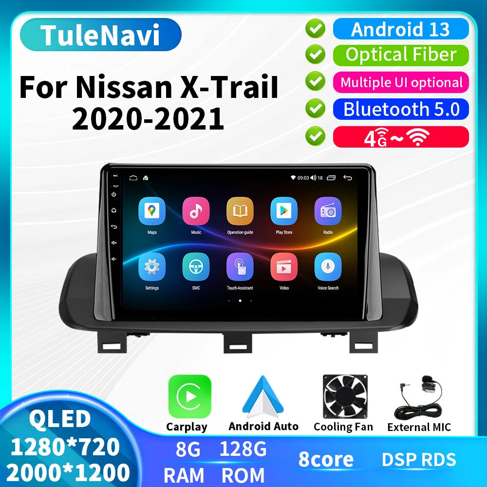 for Nissan Xtrail for X-Trail 4 T33 Rogue 3 III Portable Car Radio GPS Player Screen