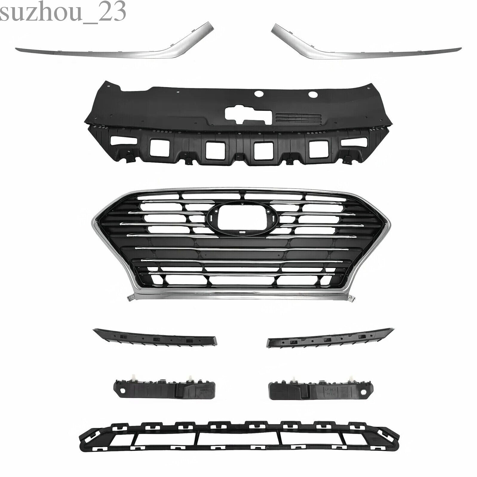 For Sonata 2018 2019 Upper Lower Grille Trims Radiator Cover Bumper Brackets