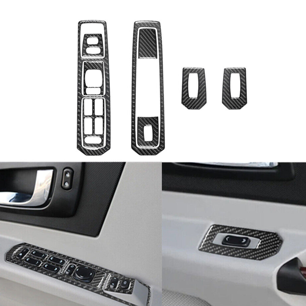 Carbon Fiber Door Window Lift Control Panel Cover Trim for Cadillac CTS 2003-07