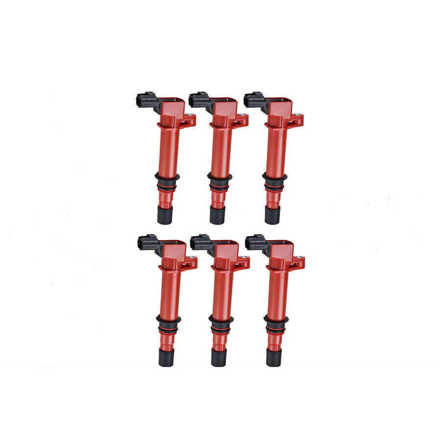 Set of 6 Red Ignition Coils for Dodge for RAM 1500  for Jeep Liberty, Commander UF270