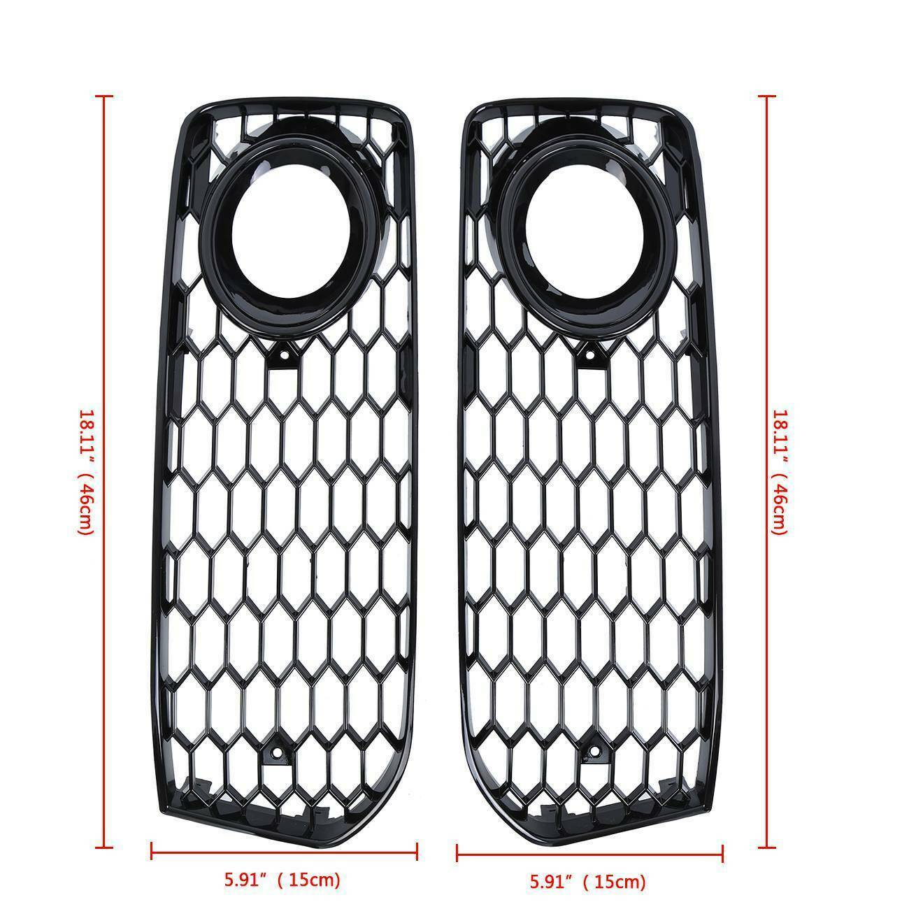 2x Front Fog Light Grill Grille Cover Cap For 2008-2012 for Audi A5 S-Line S5 B8 RS5