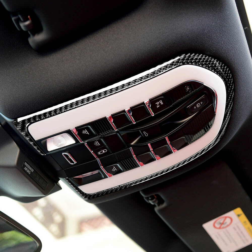 Carbon Fiber Reading Light Cover Trim Sticker for Porsche Macan 2014-2019