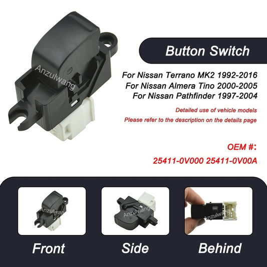 New Power Window Switch for Nissan X-Trail T30 01-13 25411-0V000 Almera Tino