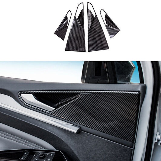 Carbon Fiber Inner Door Handle Bowl Panel Cover Trim for Volkswagen ID.4 2021-24