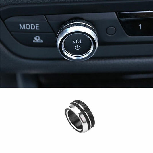 for BMW 3-Series G20 2019-2021 Black Aluminum Alloy Car Volume Knob Cover Trim