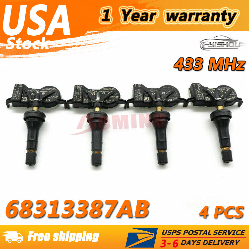 for Jeep Renegade for Fiat 500X 2016-2021 Tire Pressure Sensor TPMS 68313387AB 4PCS