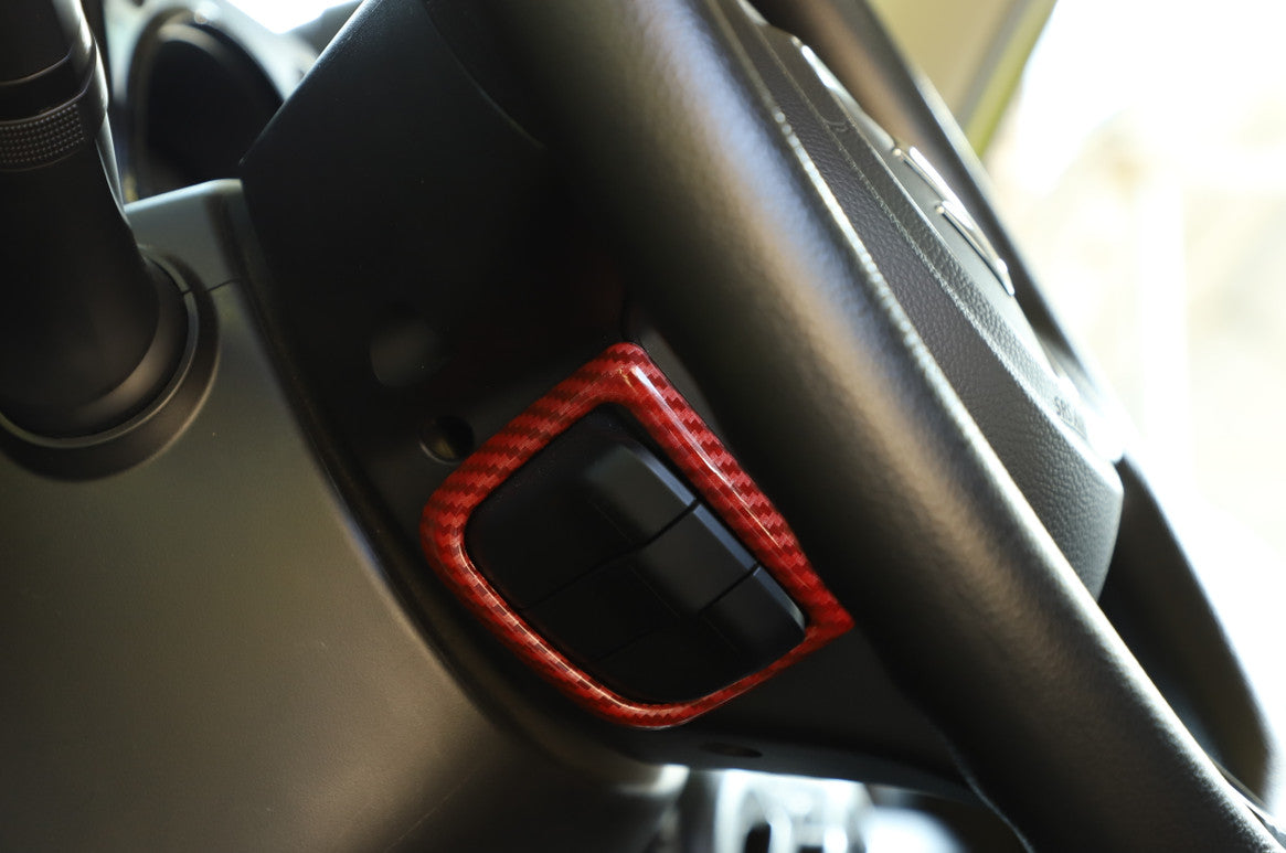 for Suzuki for Jimny 2019-2022 Car Phone Button Decorative Trim ABS Red Carbon Fiber