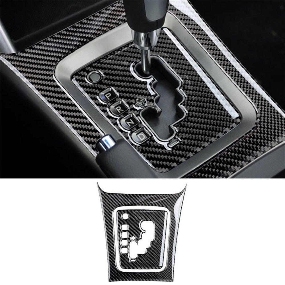 2Pcs Carbon Fiber Interior Gear Shift Cover Trim for Subaru Forester 2009-2013