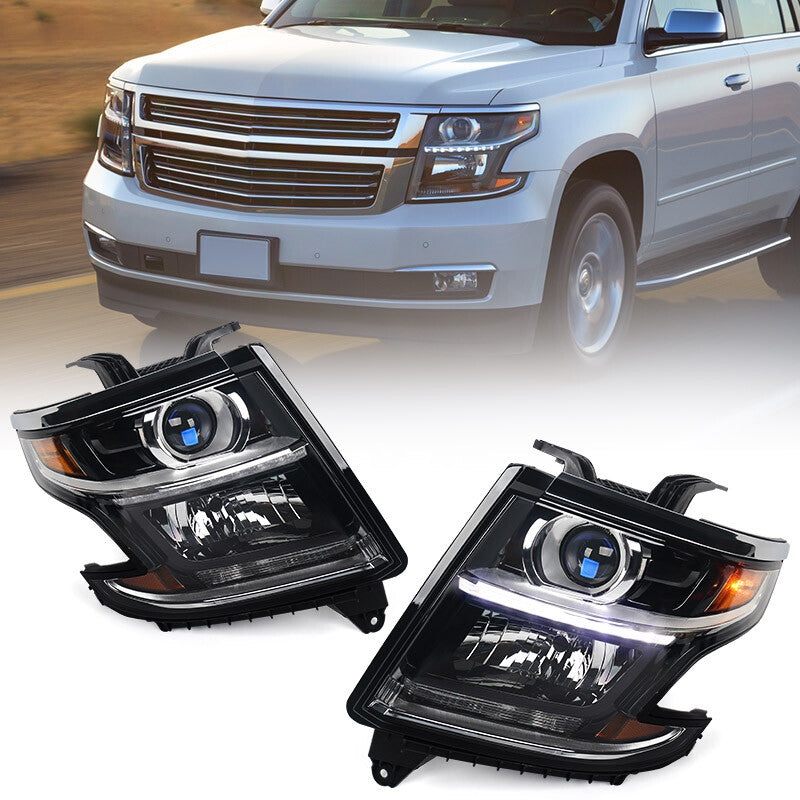 2P For 2015-2020 for Chevy Tahoe/Suburban Halogen Projector Headlights Left Right