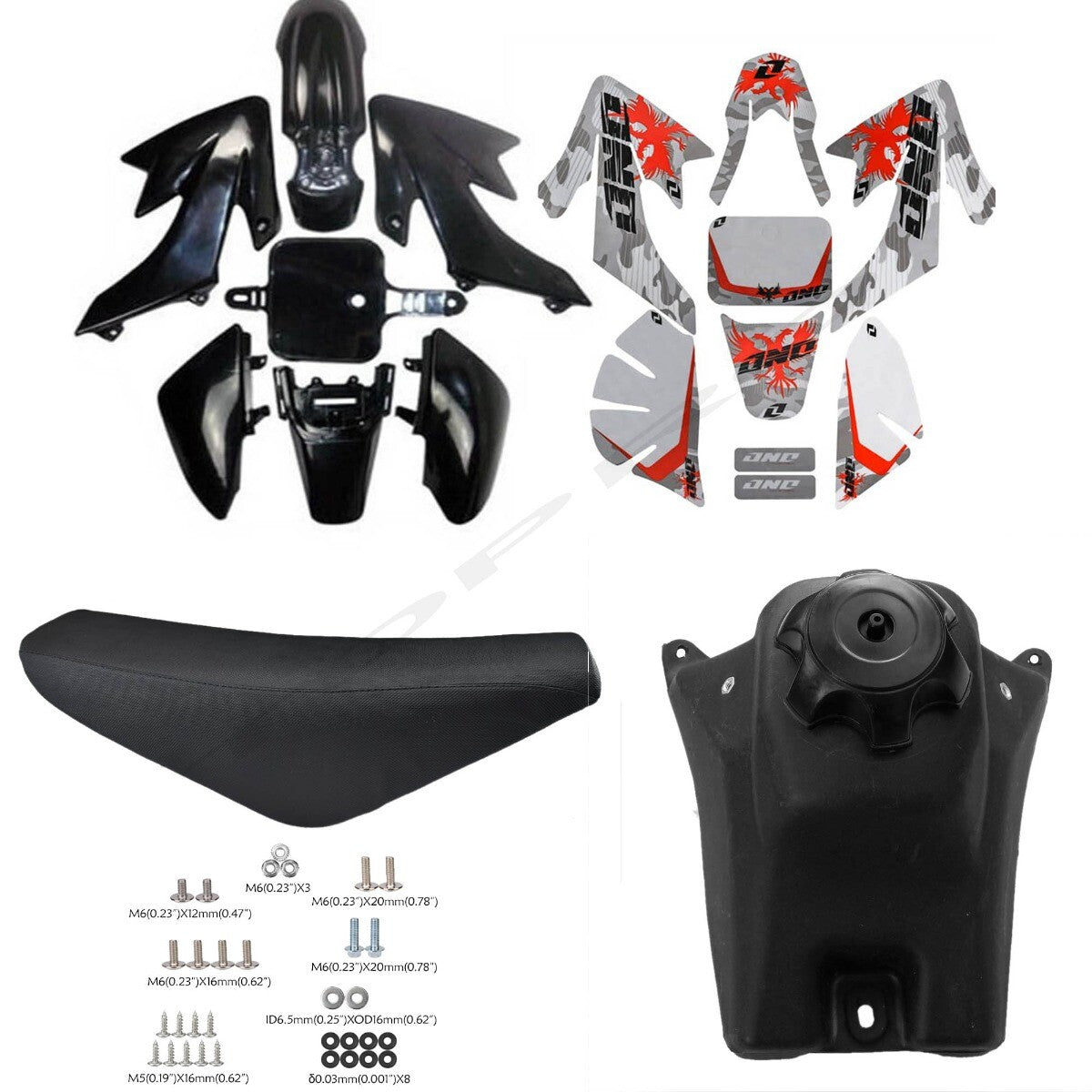 Plastics Fairing Sticker Kit for Seat Fuel Tank For CRF50 Dirt Bike Thumpstar 110cc